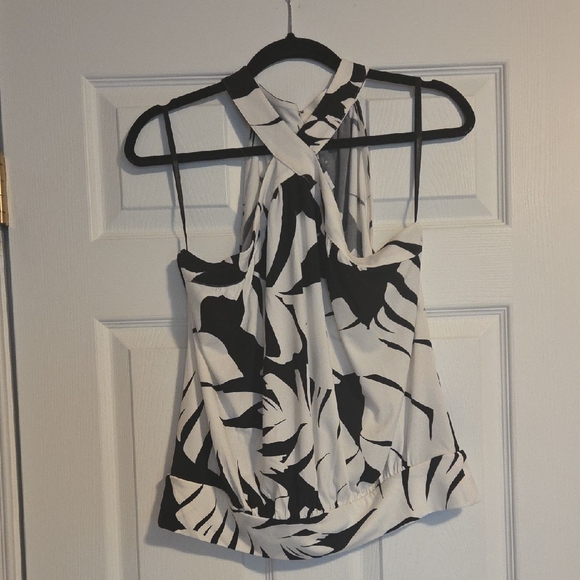 White House Black Market Tops - White House Black Market Monochrome Halter Blouse